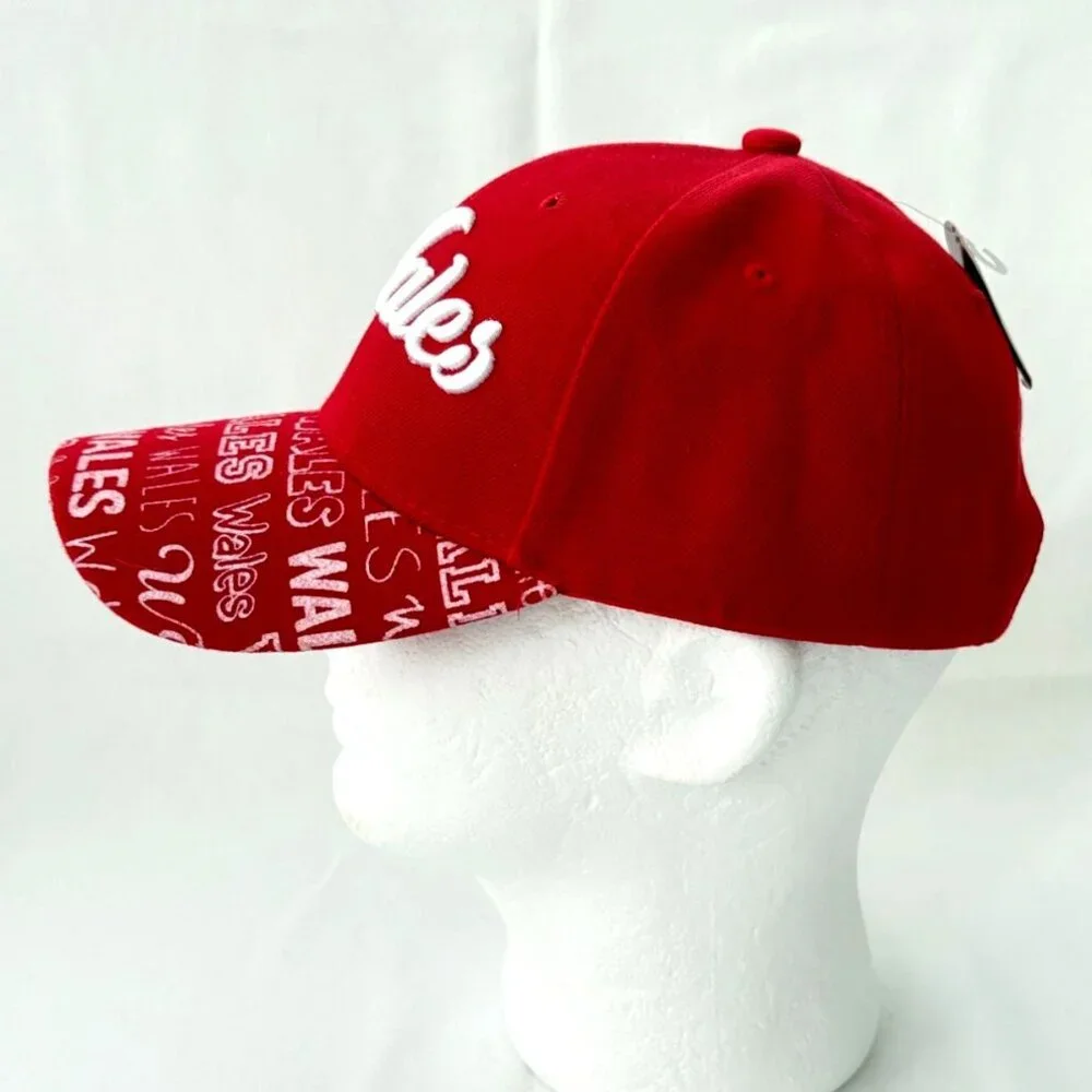 Wales Red Adjustable Strapback‎ Baseball Cap Hat NWT